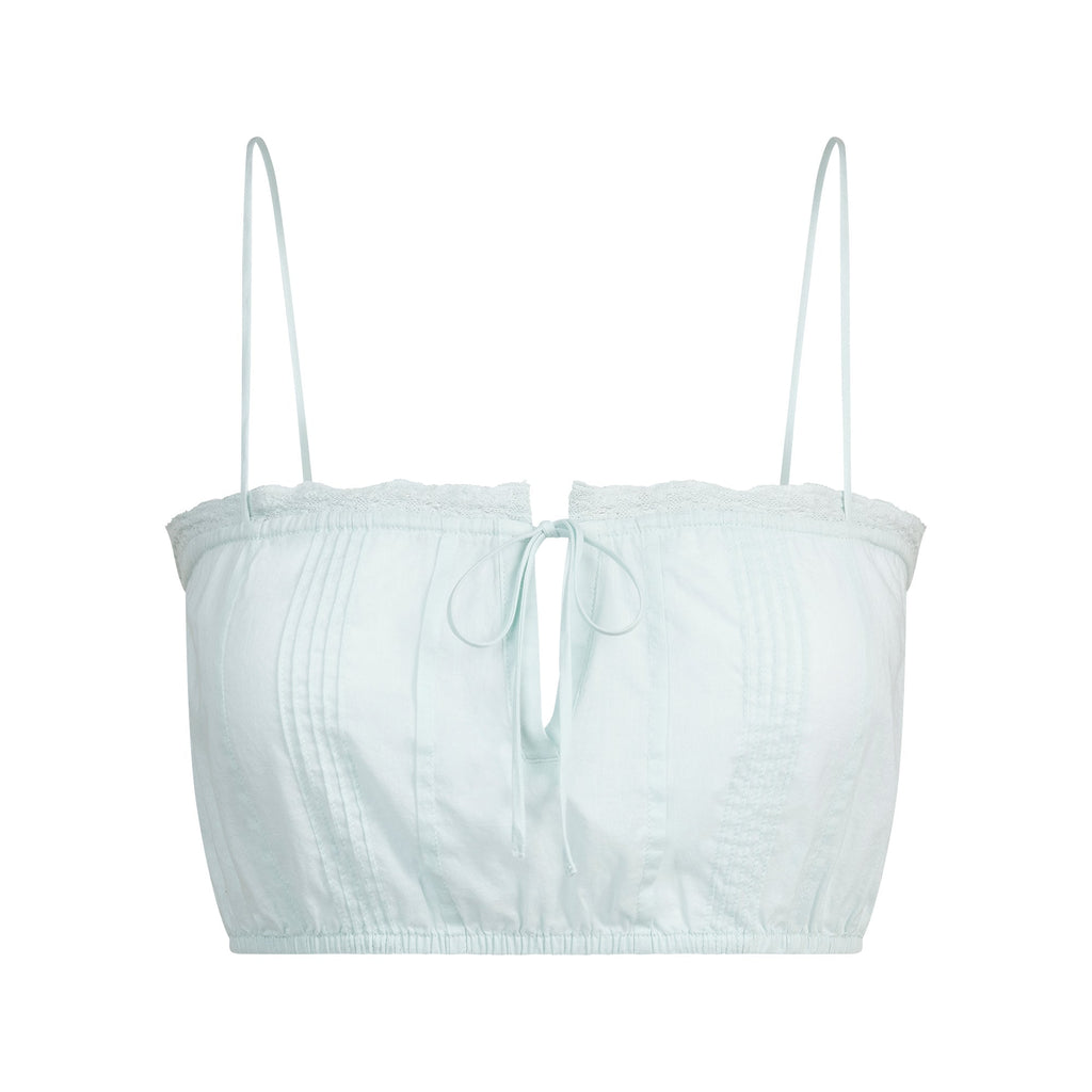 COTTON VOILE SUPER CROPPED CAMI | FROST