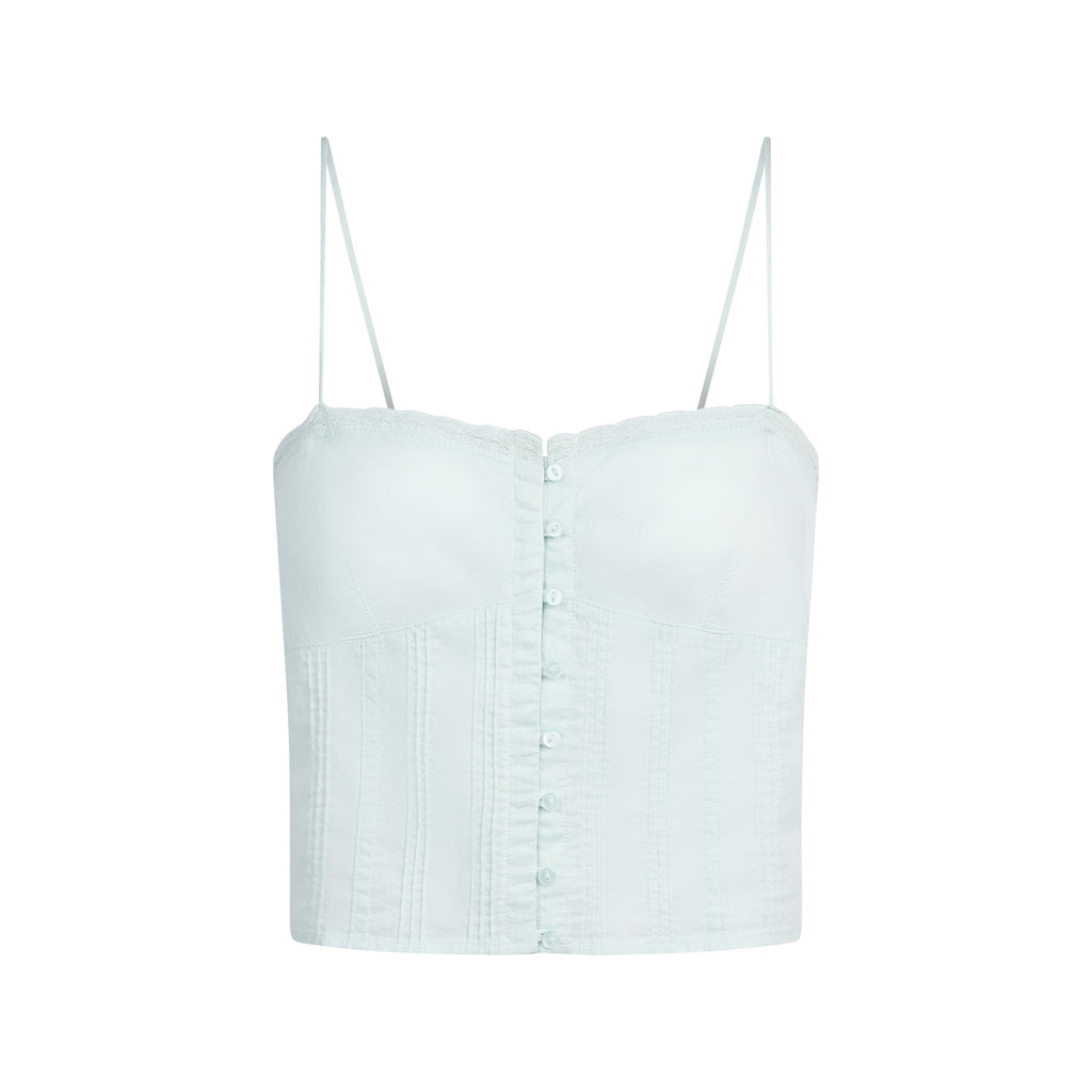COTTON VOILE CROPPED CAMI | FROST
