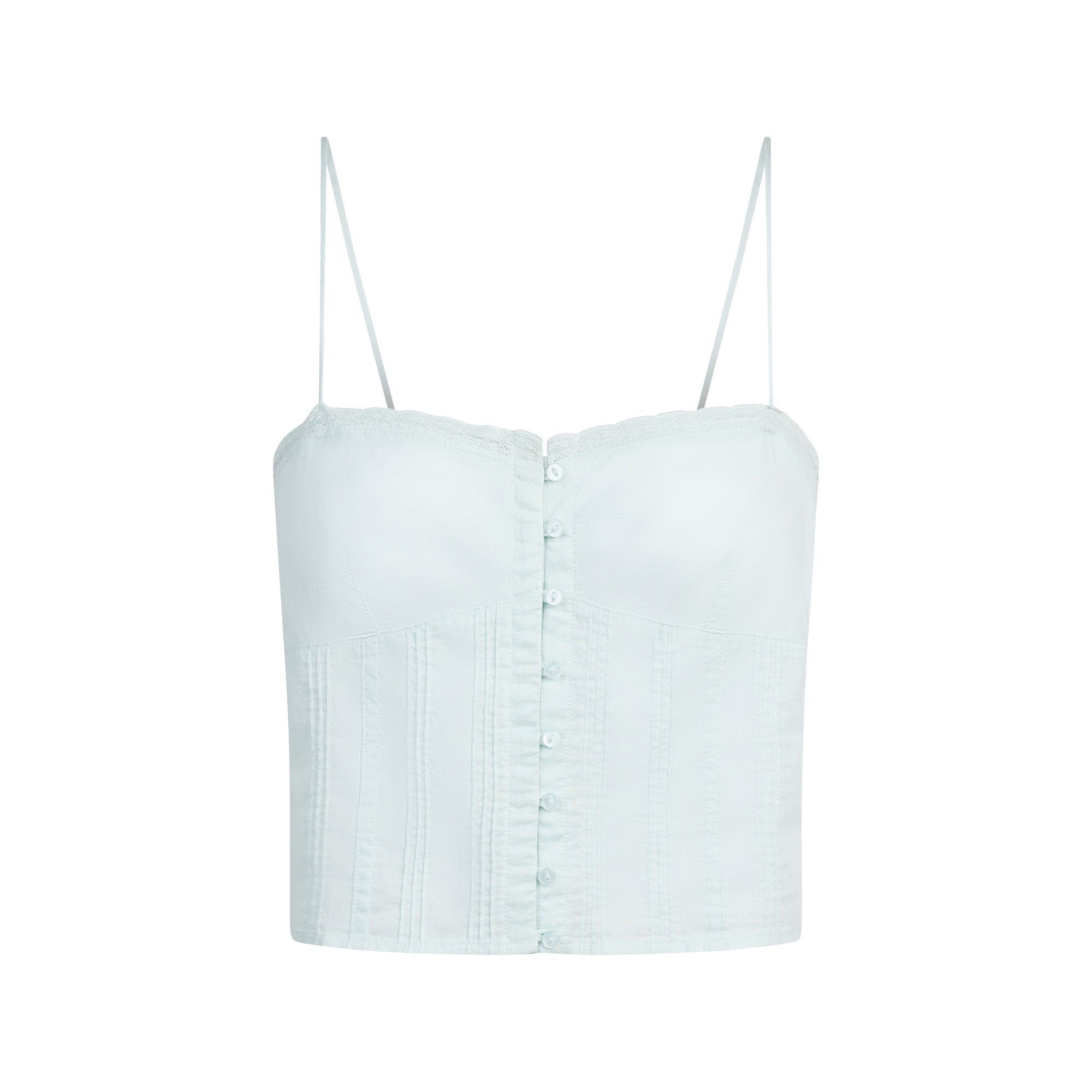 COTTON VOILE CROPPED CAMI | FROST