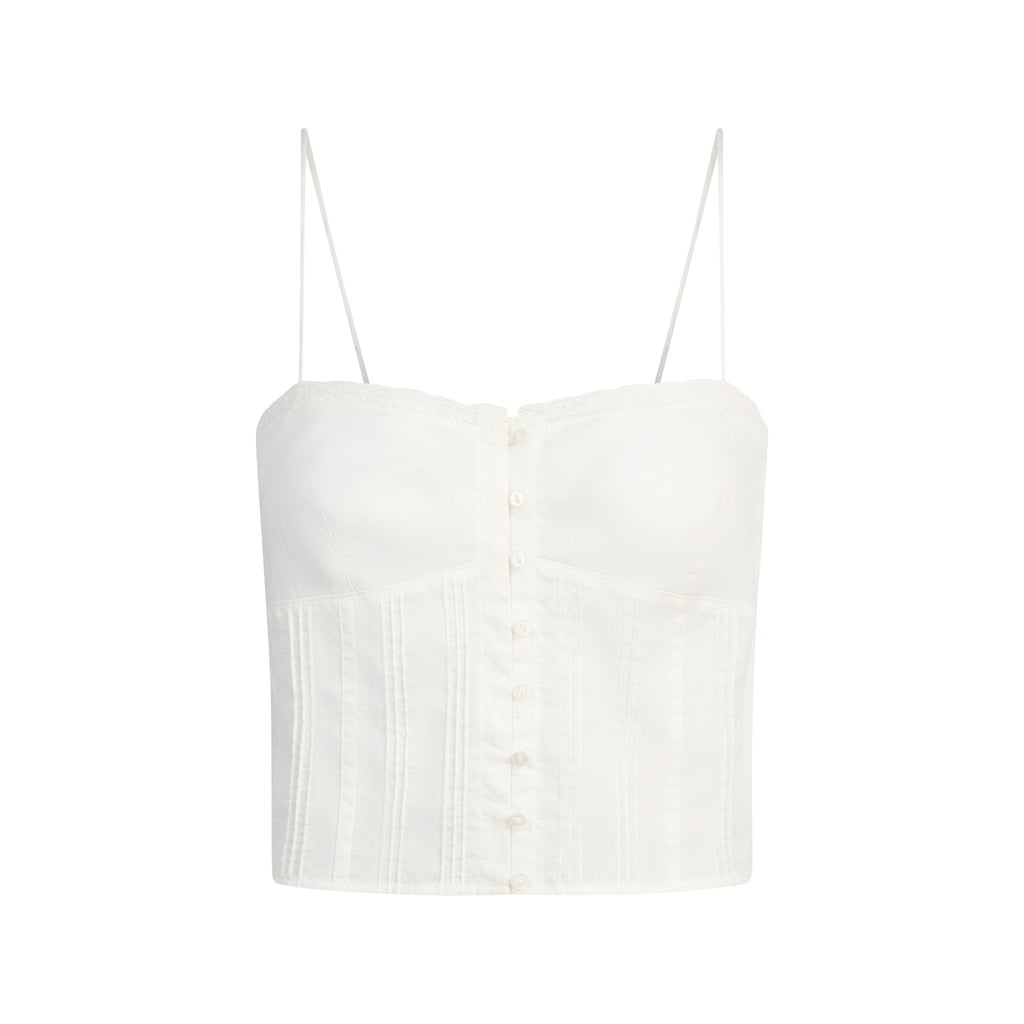 COTTON VOILE CROPPED CAMI | MARBLE
