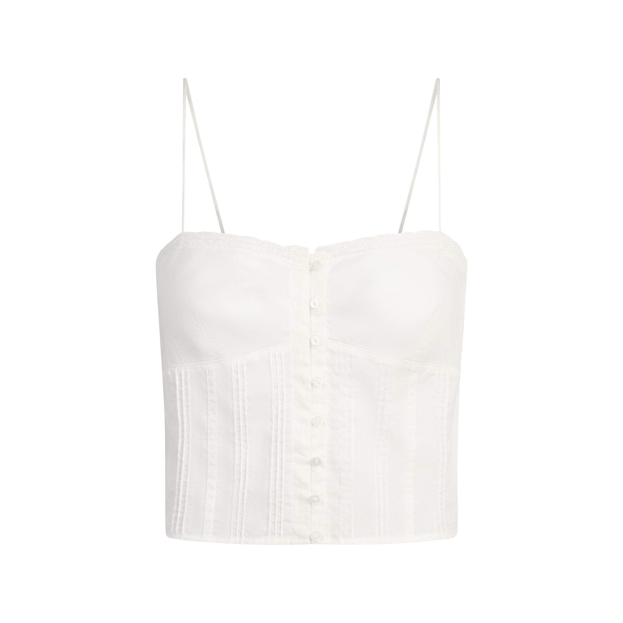 COTTON VOILE CROPPED CAMI | MARBLE