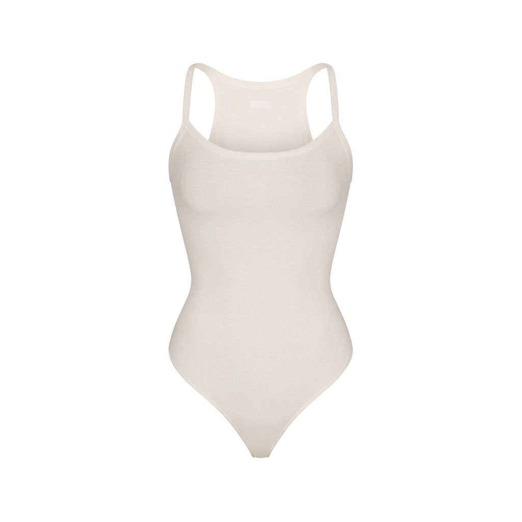 COTTON RIB CAMI BODYSUIT | MARBLE