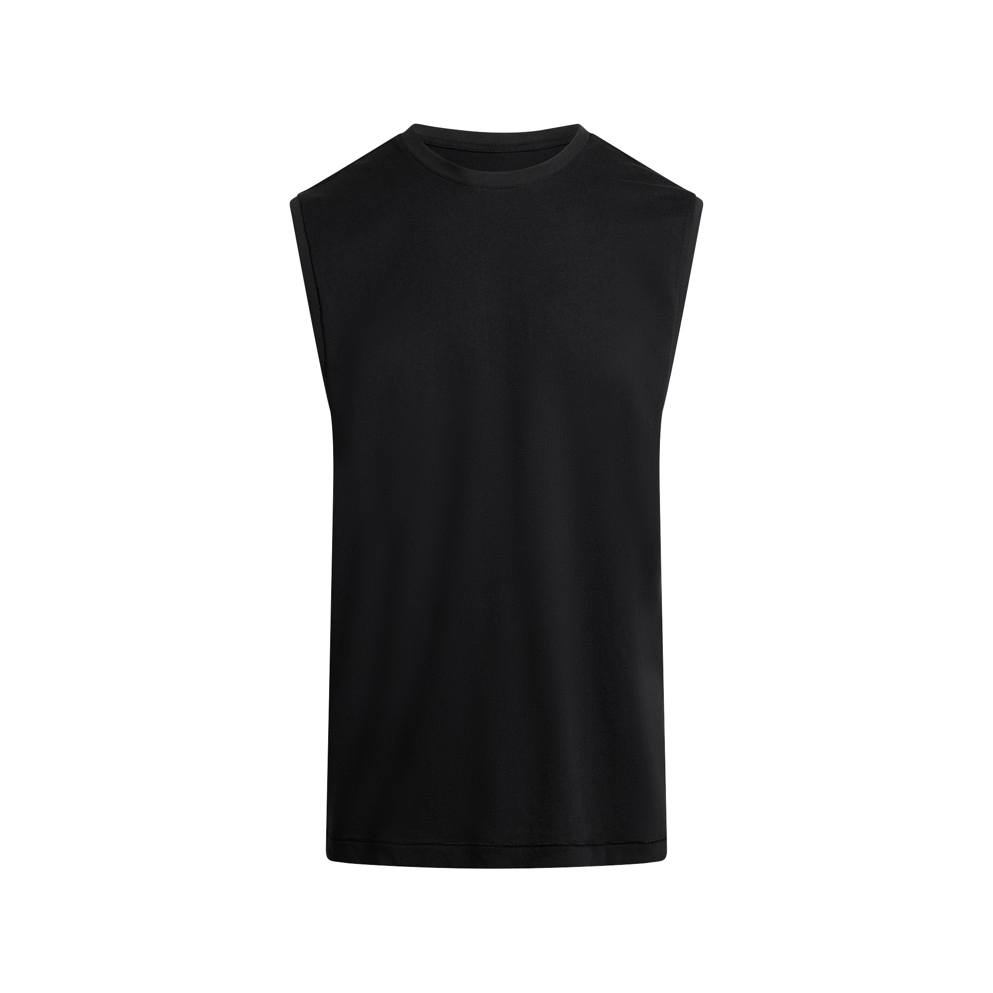 SKIMS COTTON MENS RELAXED SLEEVELESS SHIRT | ONYX