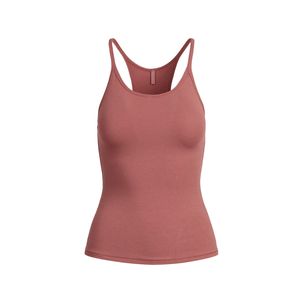 COTTON JERSEY RACERBACK TANK | REDWOOD