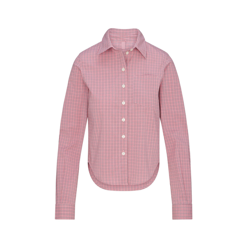 COTTON POPLIN MICRO SHORT SLEEP SET | BERRY CHECK