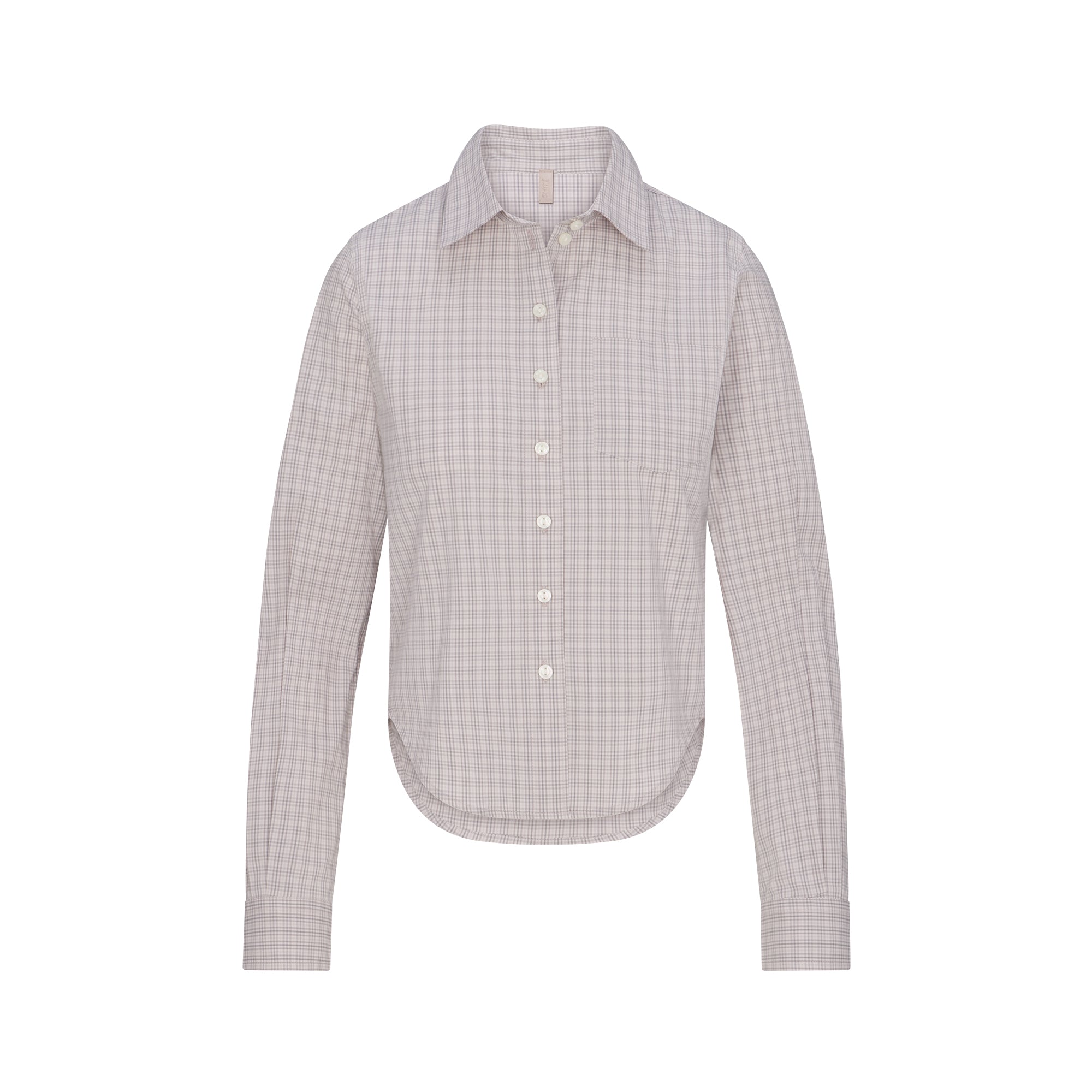 COTTON POPLIN MICRO SHORT SLEEP SET | SILVER CHECK