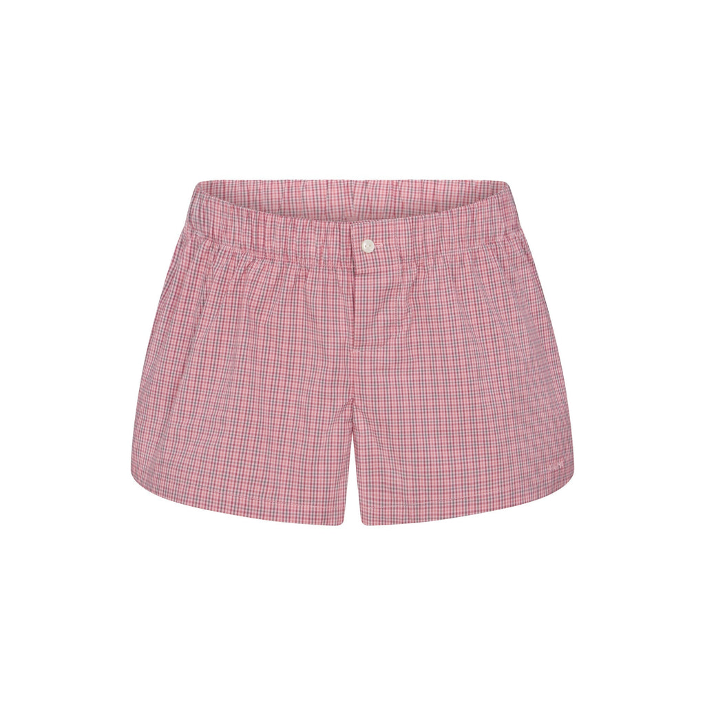 COTTON POPLIN BOXER SLEEP SET | BERRY CHECK
