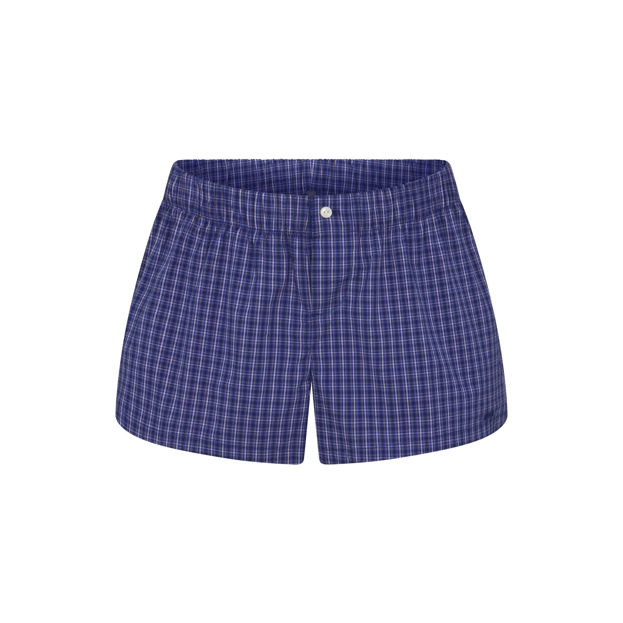 COTTON POPLIN BOXER SLEEP SET | NAVY CHECK