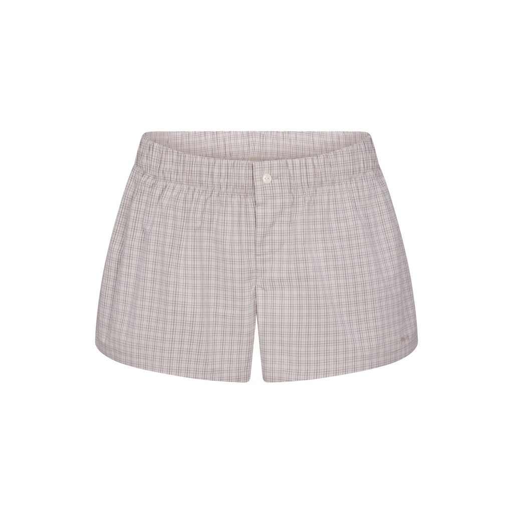 COTTON POPLIN BOXER SLEEP SET | SILVER CHECK
