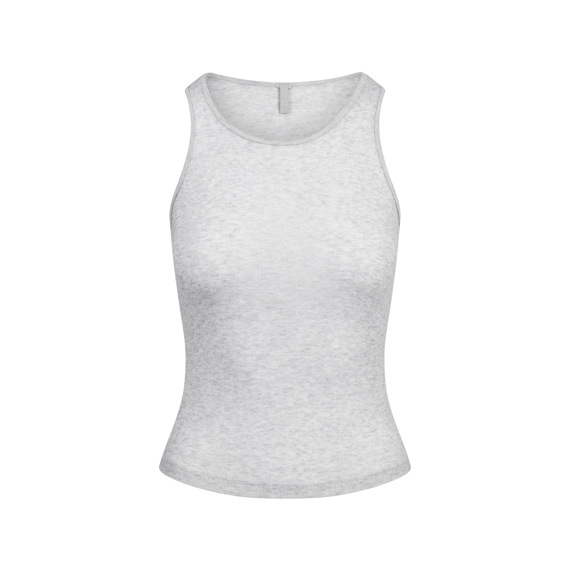 SHEER RIB CREWNECK TANK | LIGHT HEATHER GREY