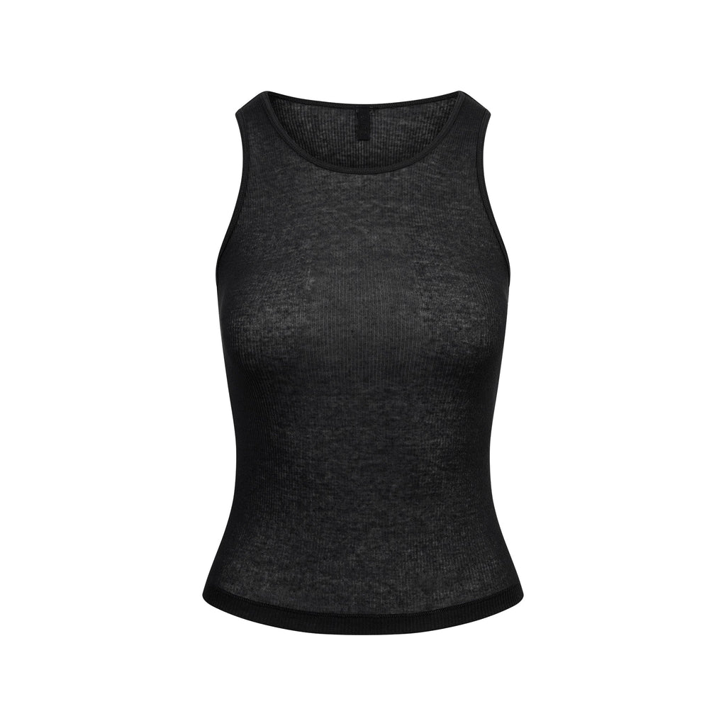 SHEER RIB CREWNECK TANK | SOOT