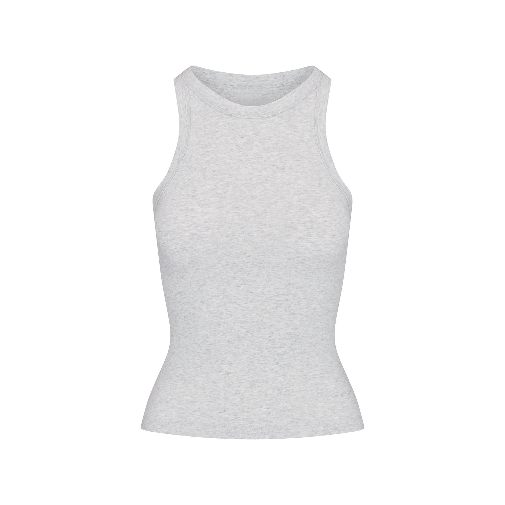 COTTON JERSEY CREW NECK TANK | LIGHT HEATHER GREY