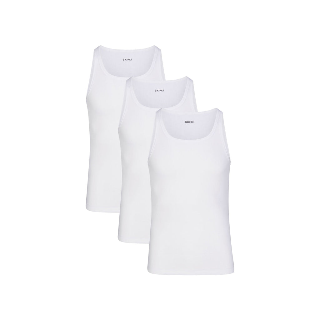 SKIMS COTTON MENS RIB TANK 3-PACK | CHALK