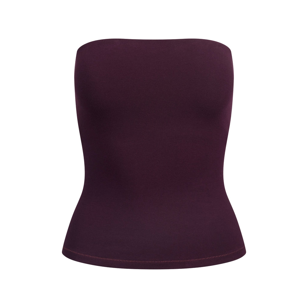 COTTON JERSEY TUBE TOP | CURRANT