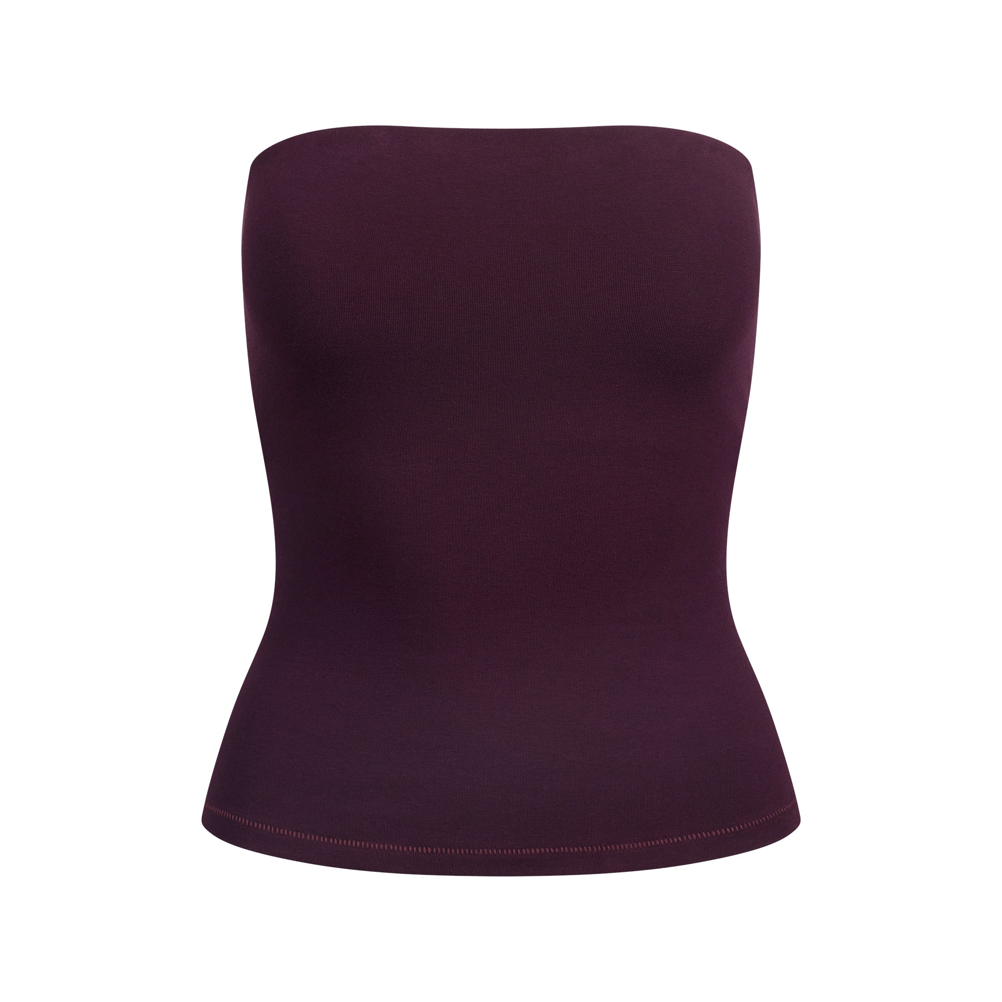 COTTON JERSEY TUBE TOP | CURRANT