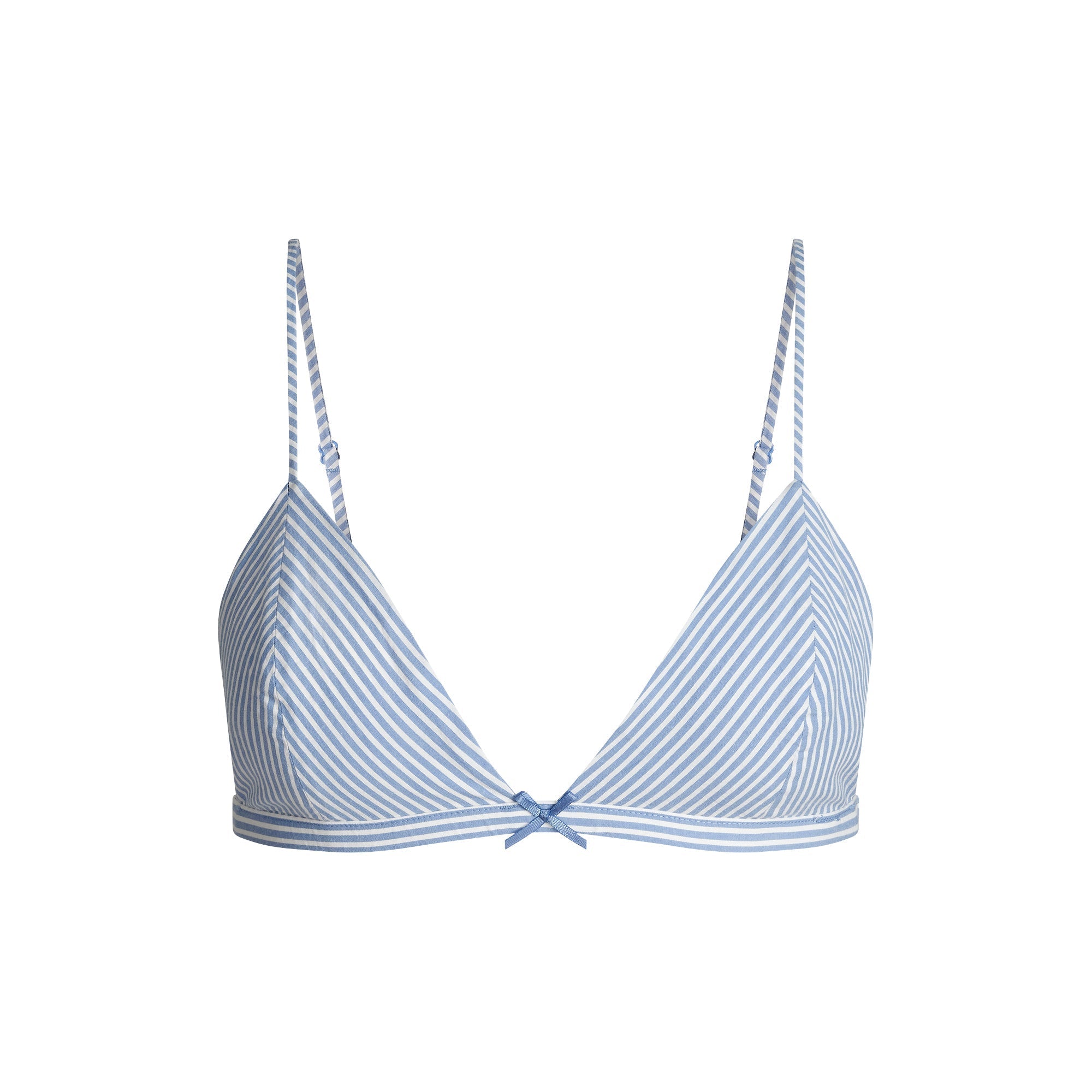 COTTON POPLIN TRIANGLE BRALETTE | CADET STRIPE
