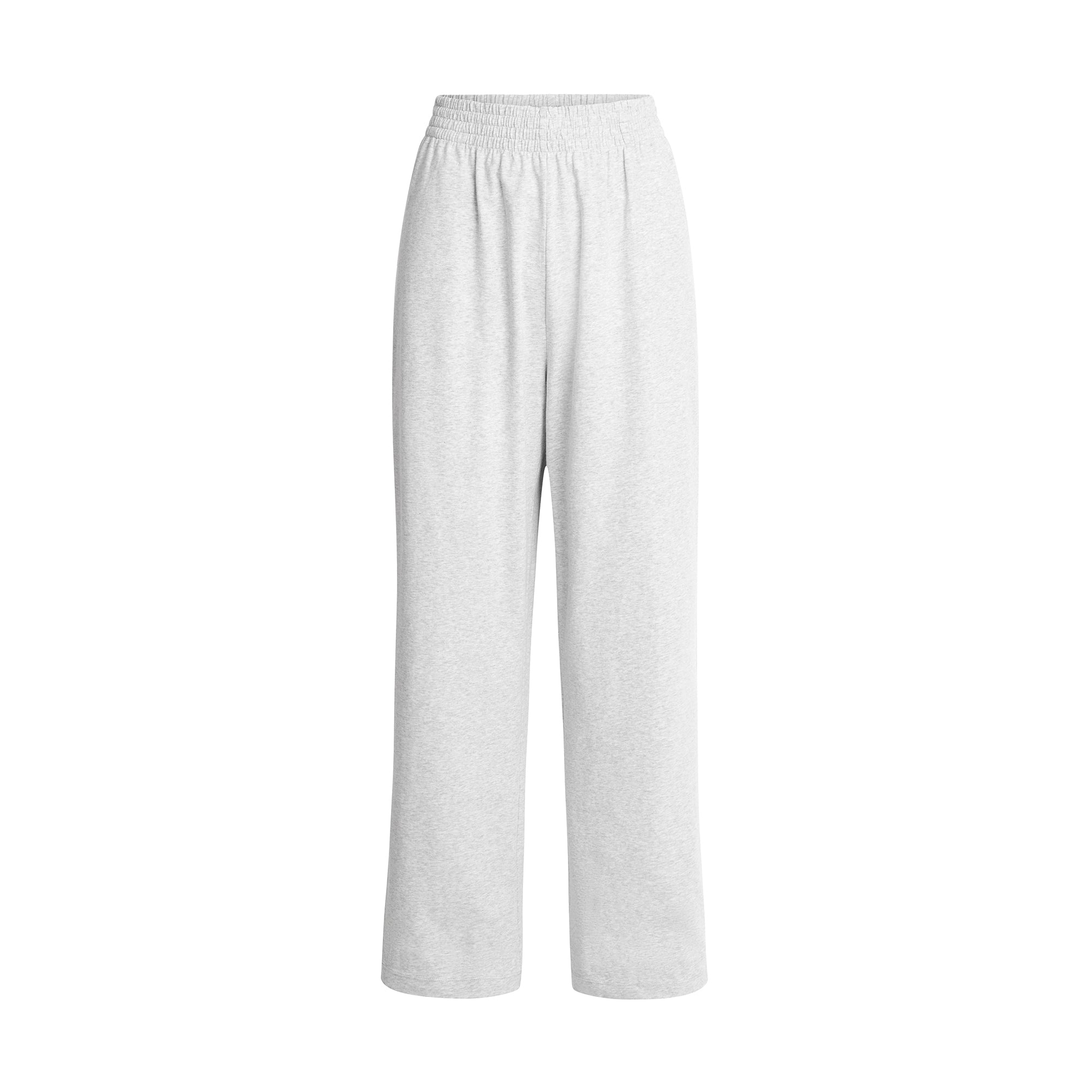COTTON JERSEY WIDE LEG PANT | LIGHT HEATHER GREY