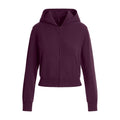 COTTON JERSEY ZIP UP HOODIE | CURRANT