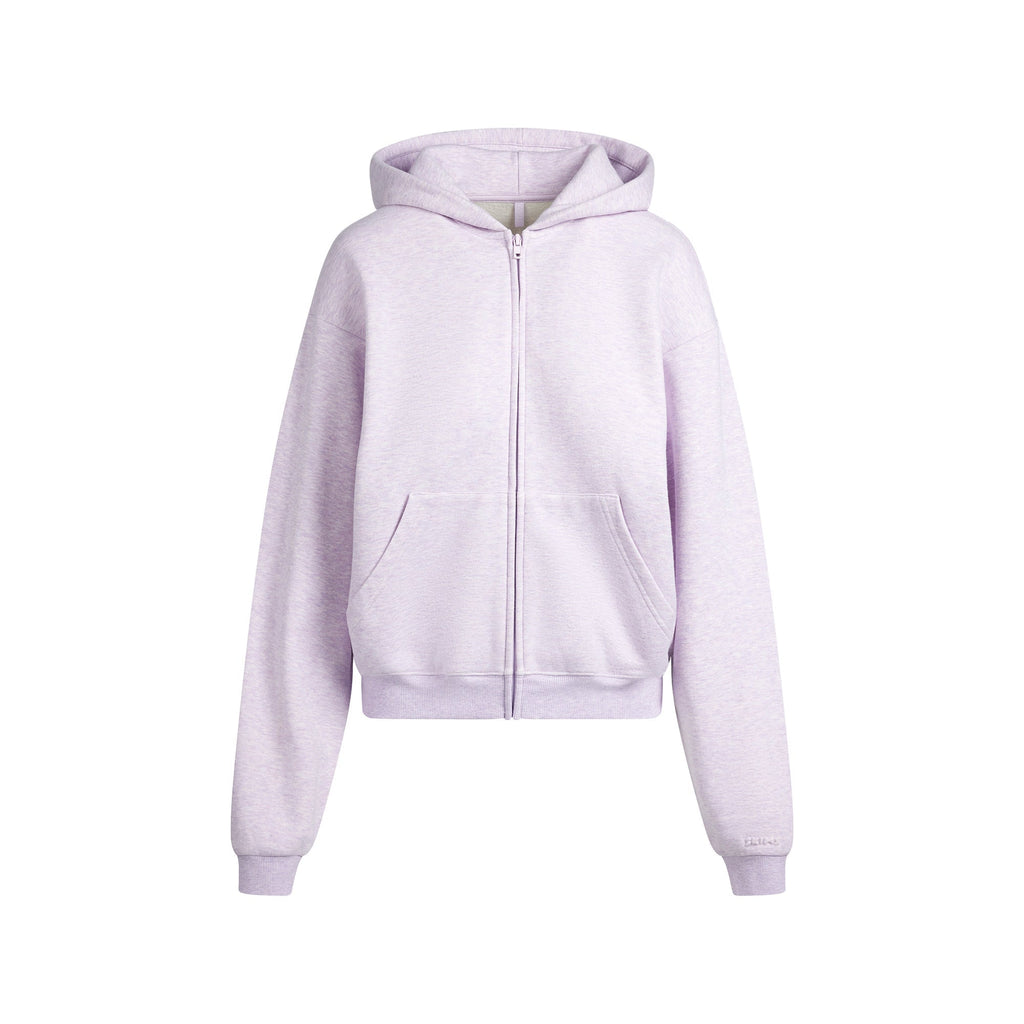 COTTON FLEECE CLASSIC ZIP UP HOODIE | PURPLE HEATHER