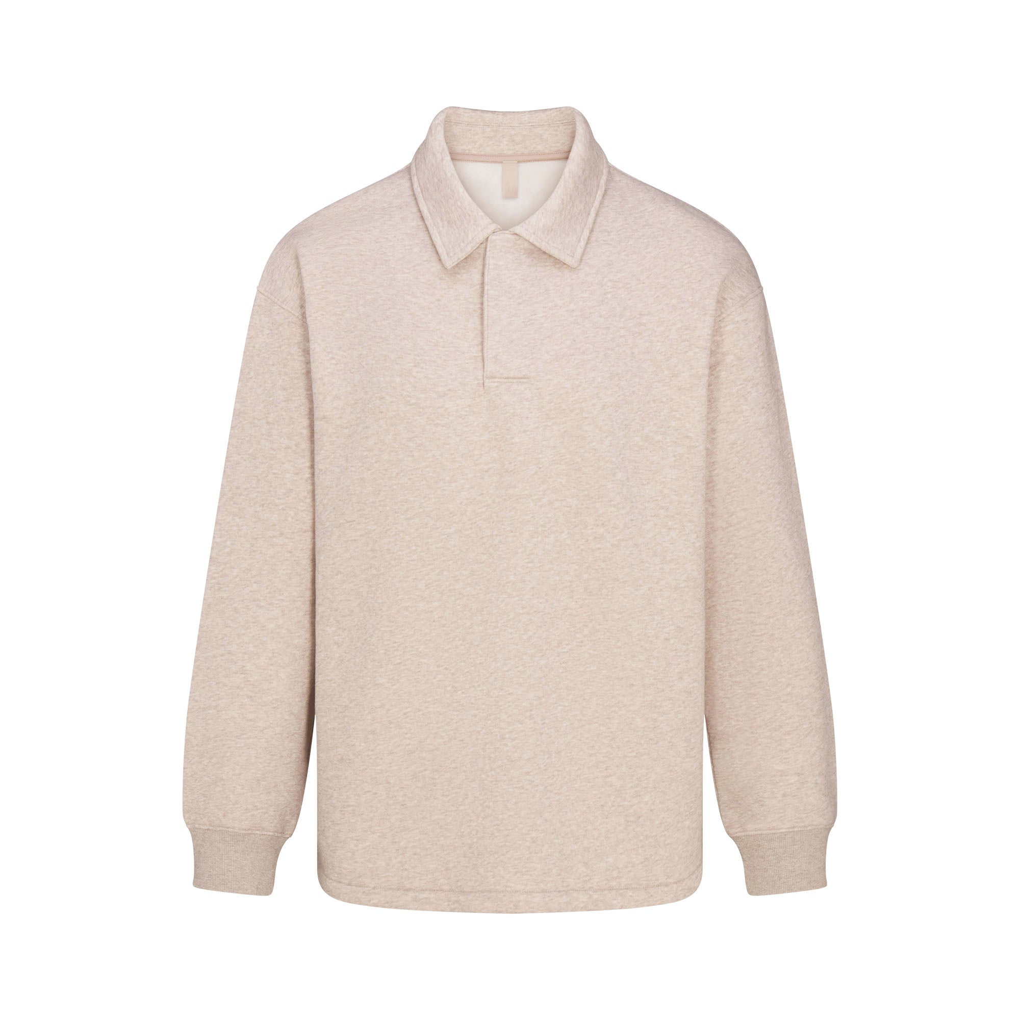 FLEECE LOUNGE MENS RELAXED POLO | DESERT HEATHER GREY