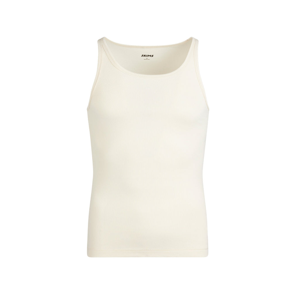 SKIMS COTTON MENS RIB TANK 3-PACK | ECRU RUSSET MULTI