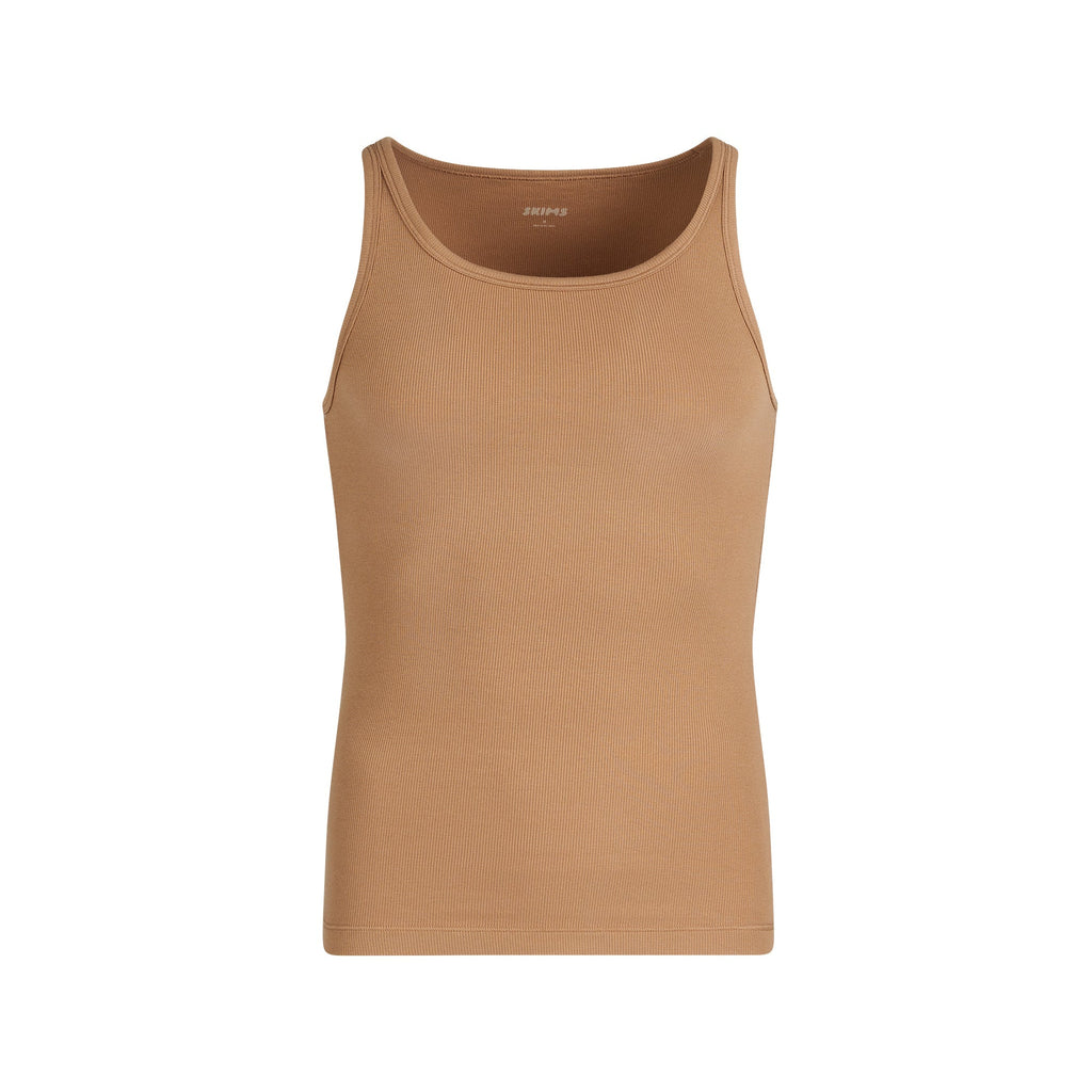 SKIMS COTTON MENS RIB TANK 3-PACK | ECRU RUSSET MULTI