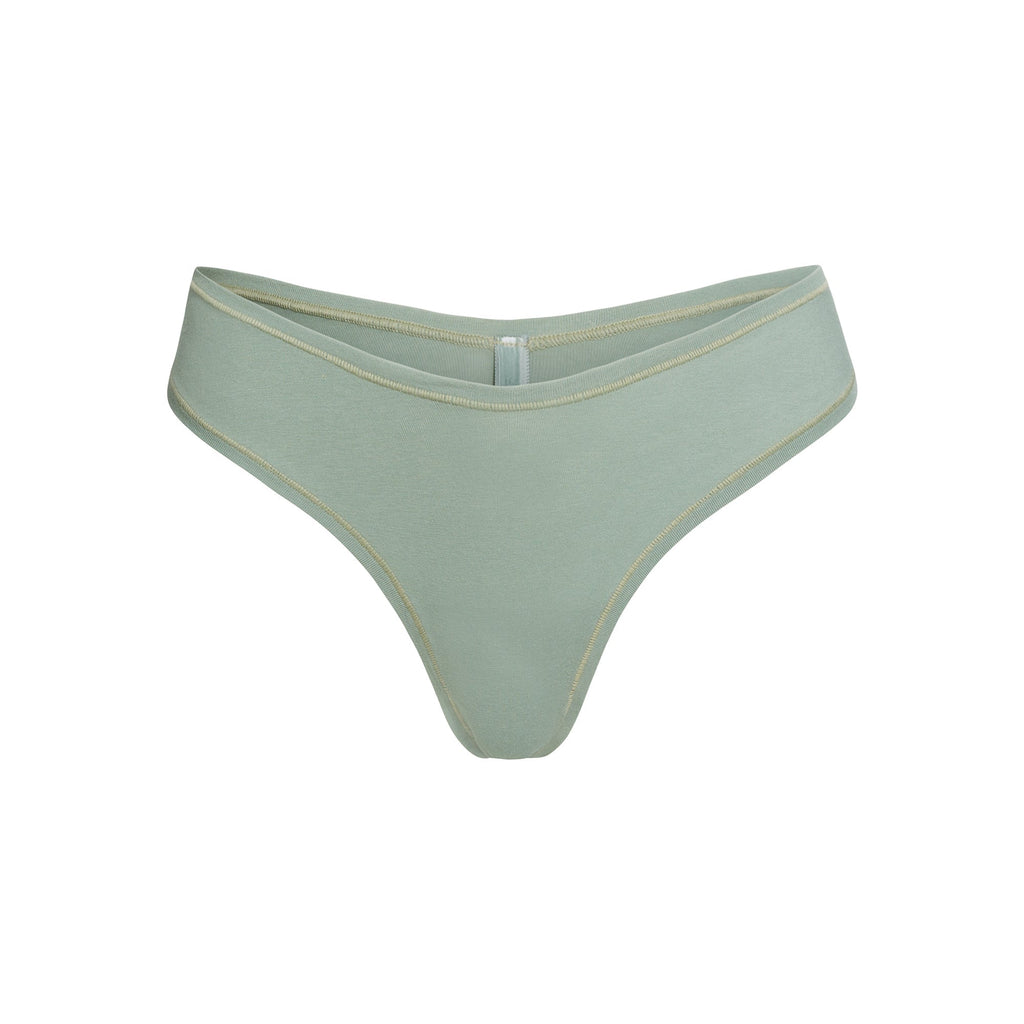 COTTON JERSEY DIPPED THONG | MINERAL