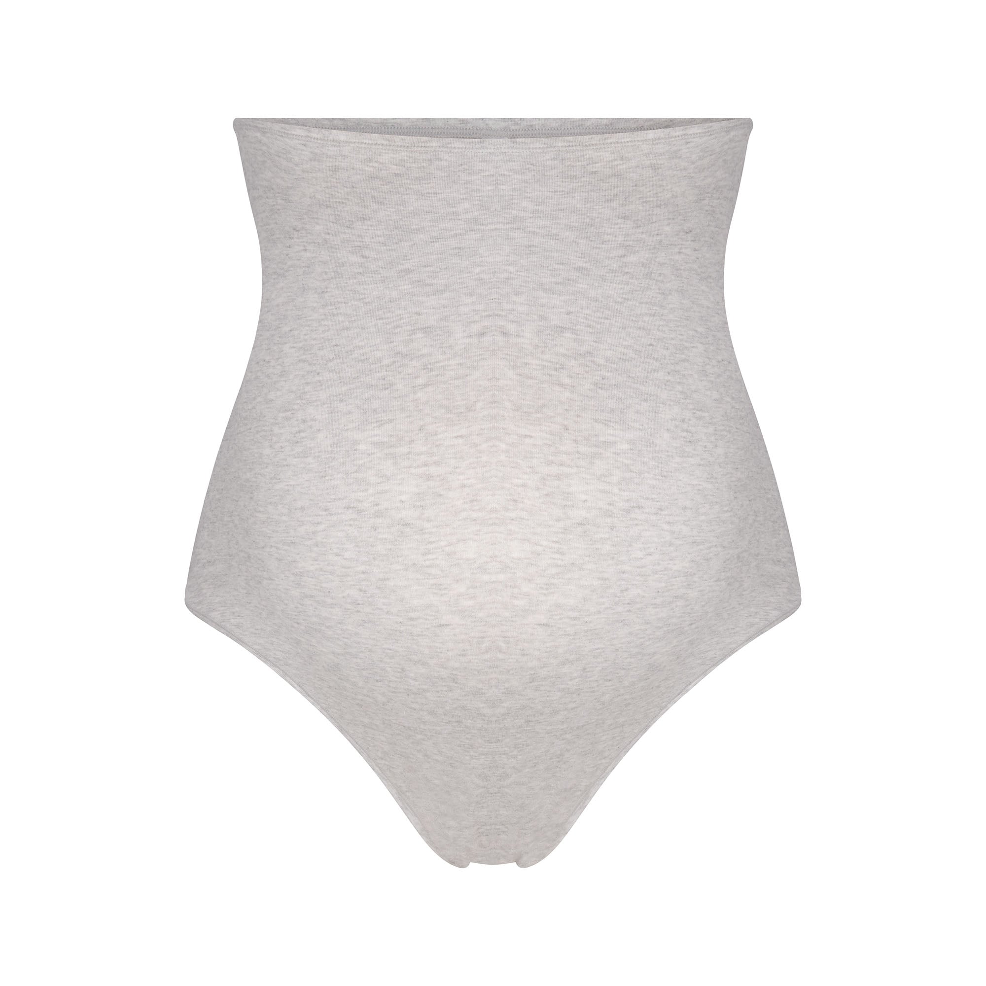 COTTON JERSEY MATERNITY HIGH-WAISTED THONG | LIGHT HEATHER GREY