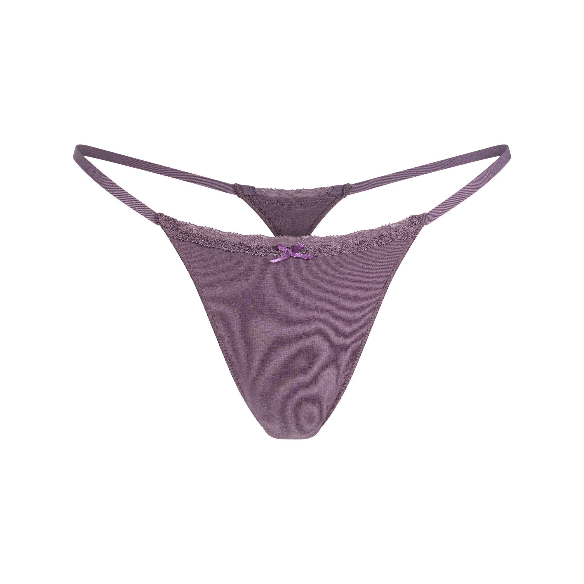 LIGHTWEIGHT COTTON LACE STRING THONG | FIG TONAL
