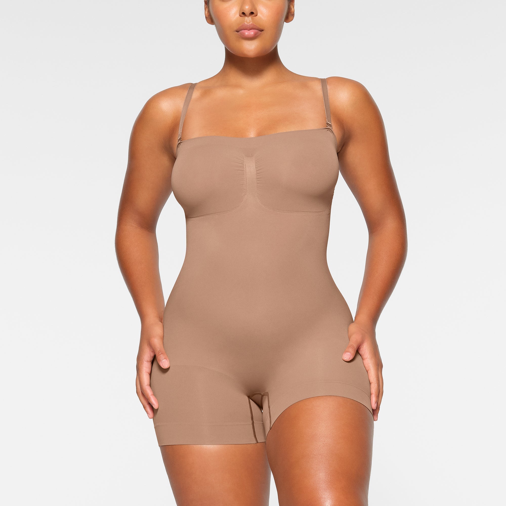 SEAMLESS SCULPT STRAPLESS SHORTIE BODYSUIT | SIENNA