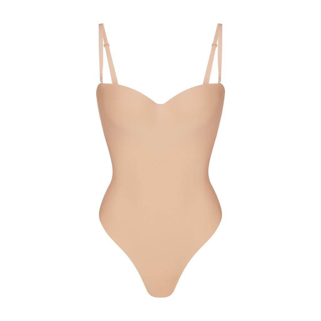 SKIMS BODY UNDERWIRE THONG BODYSUIT | CLAY