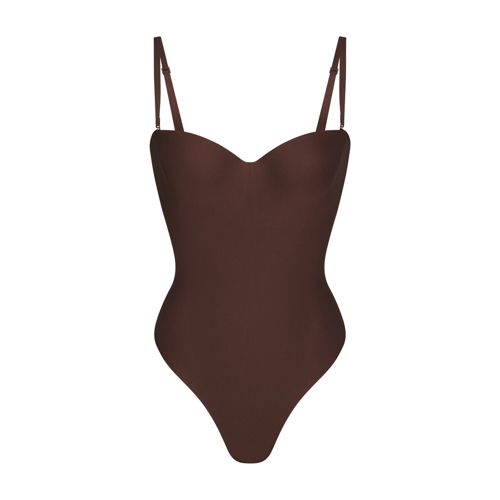 SKIMS BODY UNDERWIRE THONG BODYSUIT | COCOA