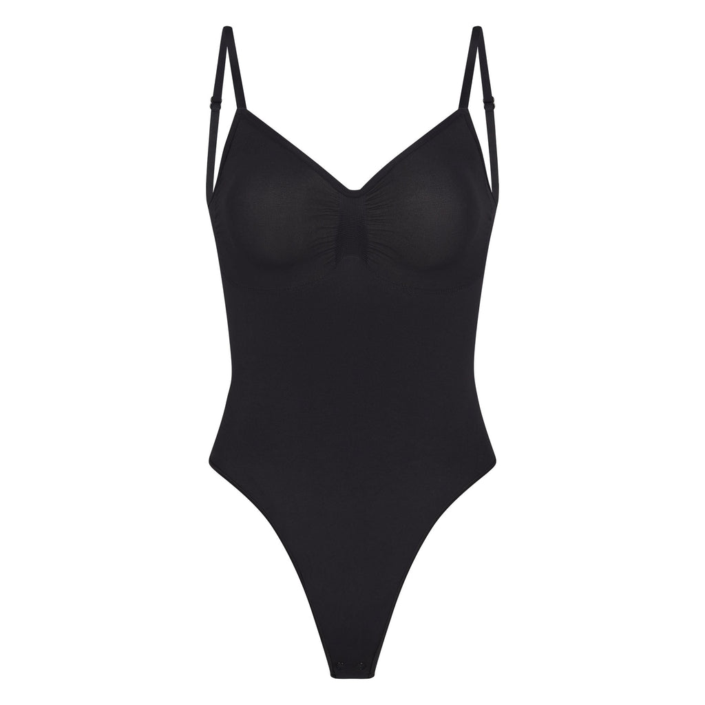 SEAMLESS SCULPT LOW BACK THONG BODYSUIT | ONYX
