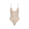 COTTON SHAPEWEAR THONG BODYSUIT | LINEN