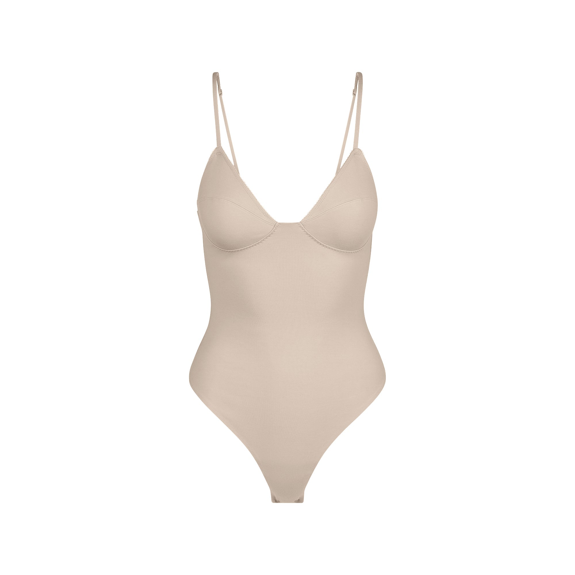 COTTON SHAPEWEAR THONG BODYSUIT | LINEN