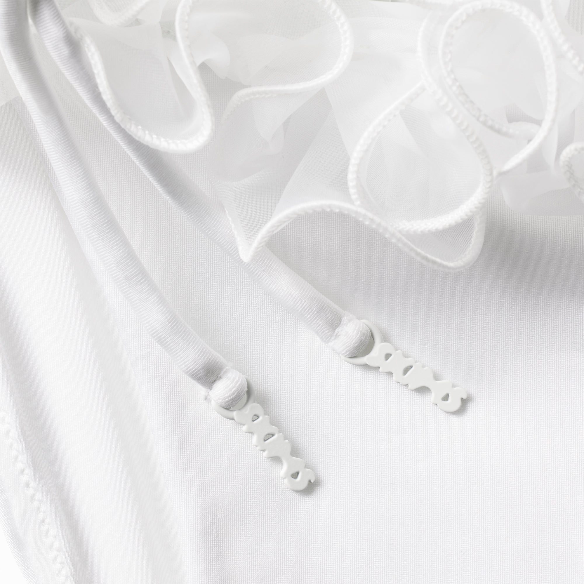 BRIDAL SWIM RUFFLE DIPPED TIE BIKINI BOTTOM | SNOW