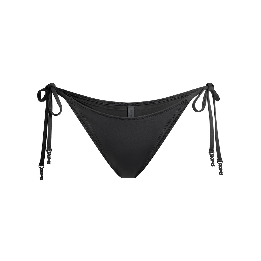 SIGNATURE SWIM DIPPED TIE BIKINI BOTTOM | ONYX