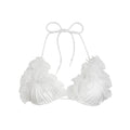 BRIDAL SWIM RUFFLE TRIANGLE BIKINI TOP | SNOW