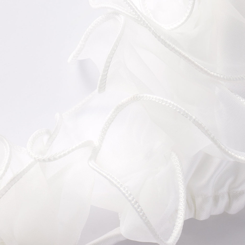 BRIDAL SWIM RUFFLE TRIANGLE BIKINI TOP | SNOW