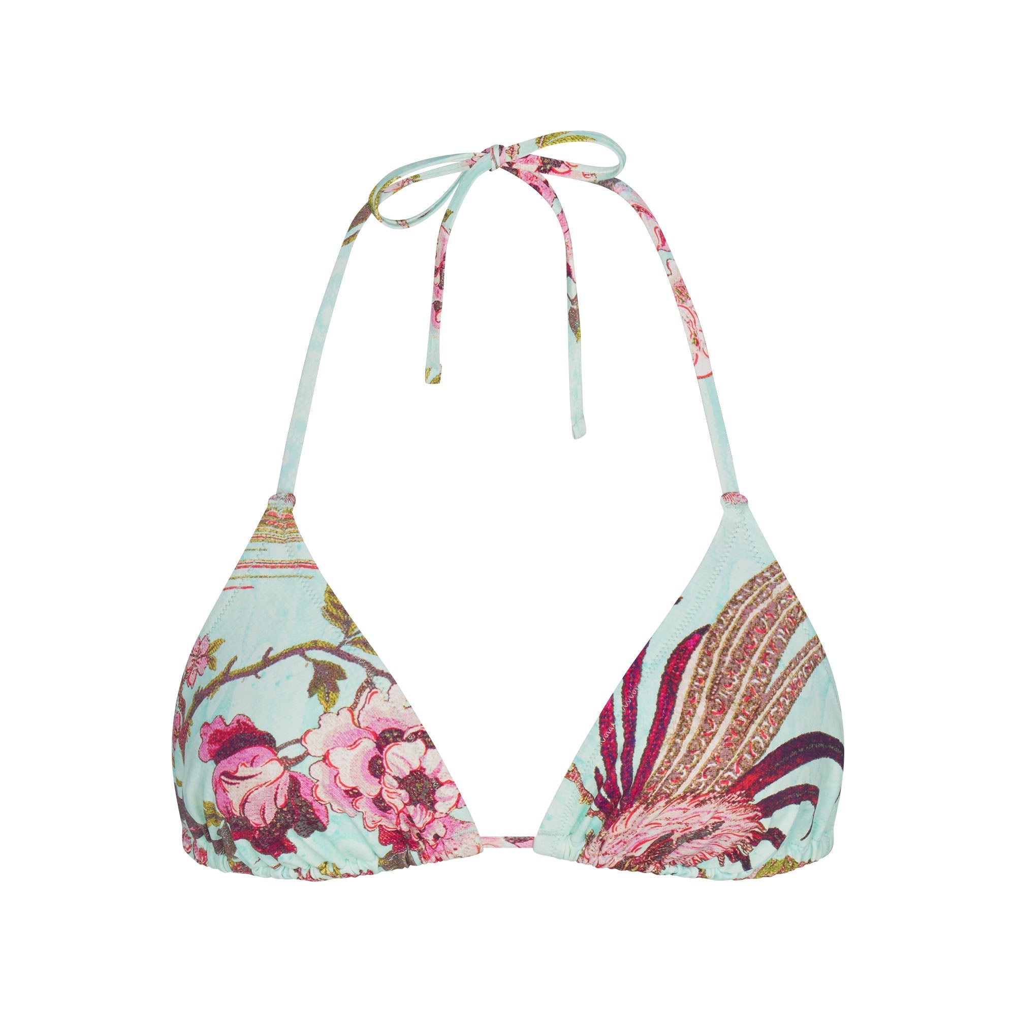 ROBERTO CAVALLI X SKIMS TRIANGLE BIKINI TOP | FAGIANELLA PRINT