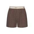 COTTON POPLIN MENS LOGO BAND BOXER | ESPRESSO CHECK