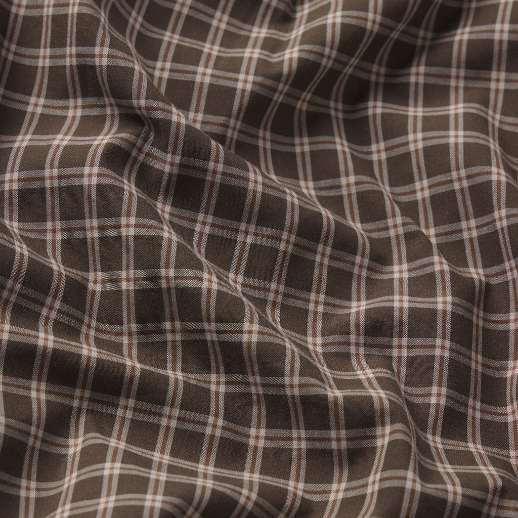 COTTON POPLIN MENS LOGO BAND BOXER | ESPRESSO CHECK