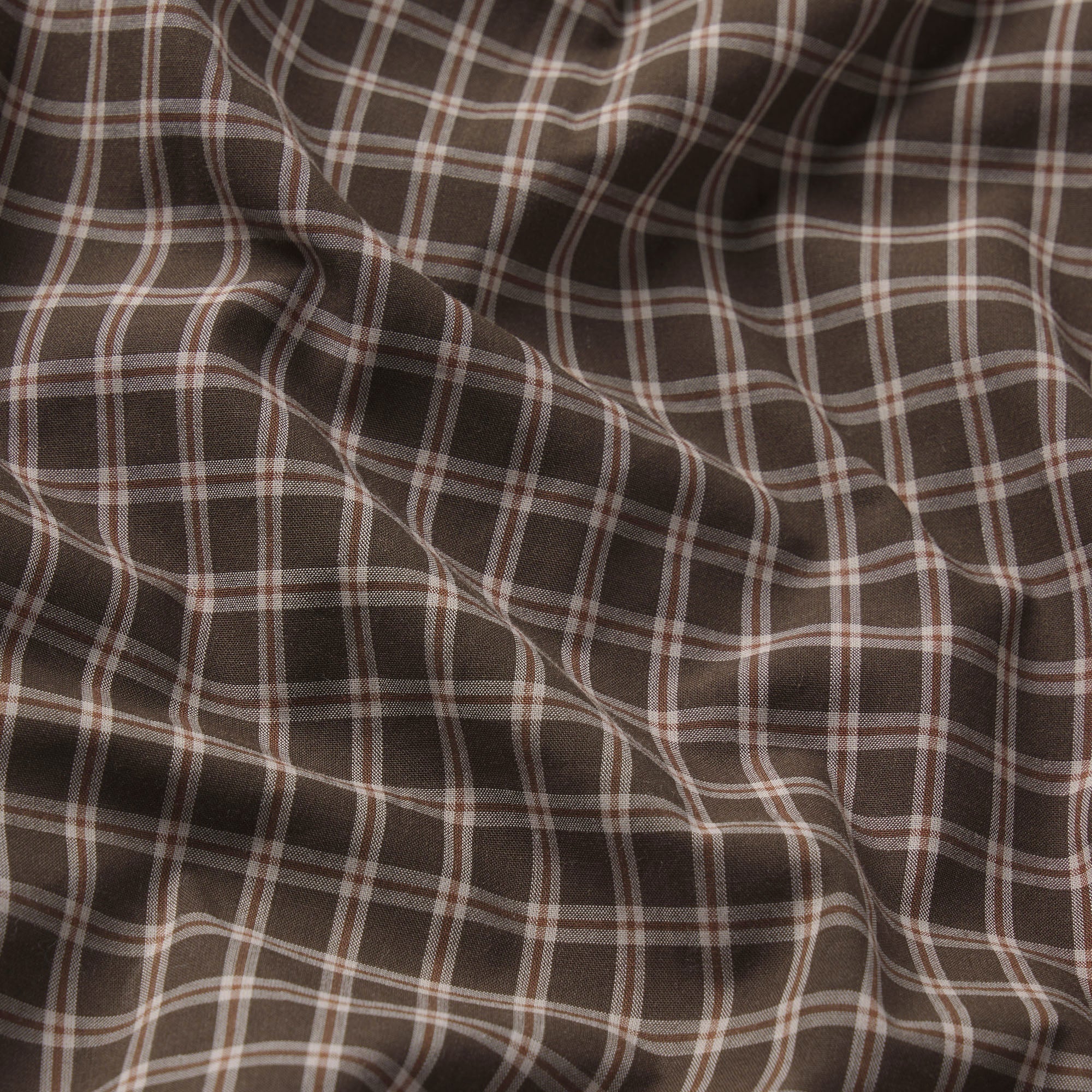 COTTON POPLIN MENS LOGO BAND BOXER | ESPRESSO CHECK