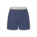 COTTON POPLIN MENS LOGO BAND BOXER | NAVY CHECK