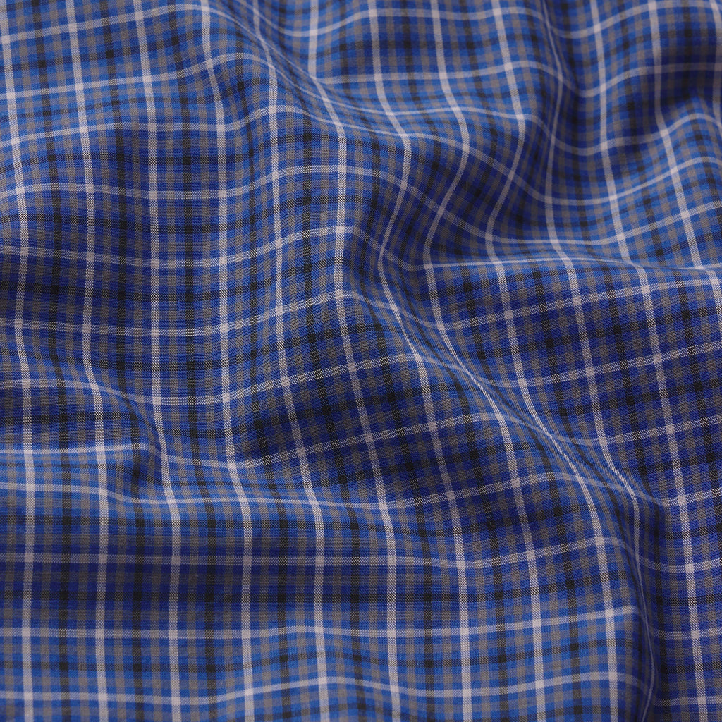 COTTON POPLIN MENS LOGO BAND BOXER | NAVY CHECK