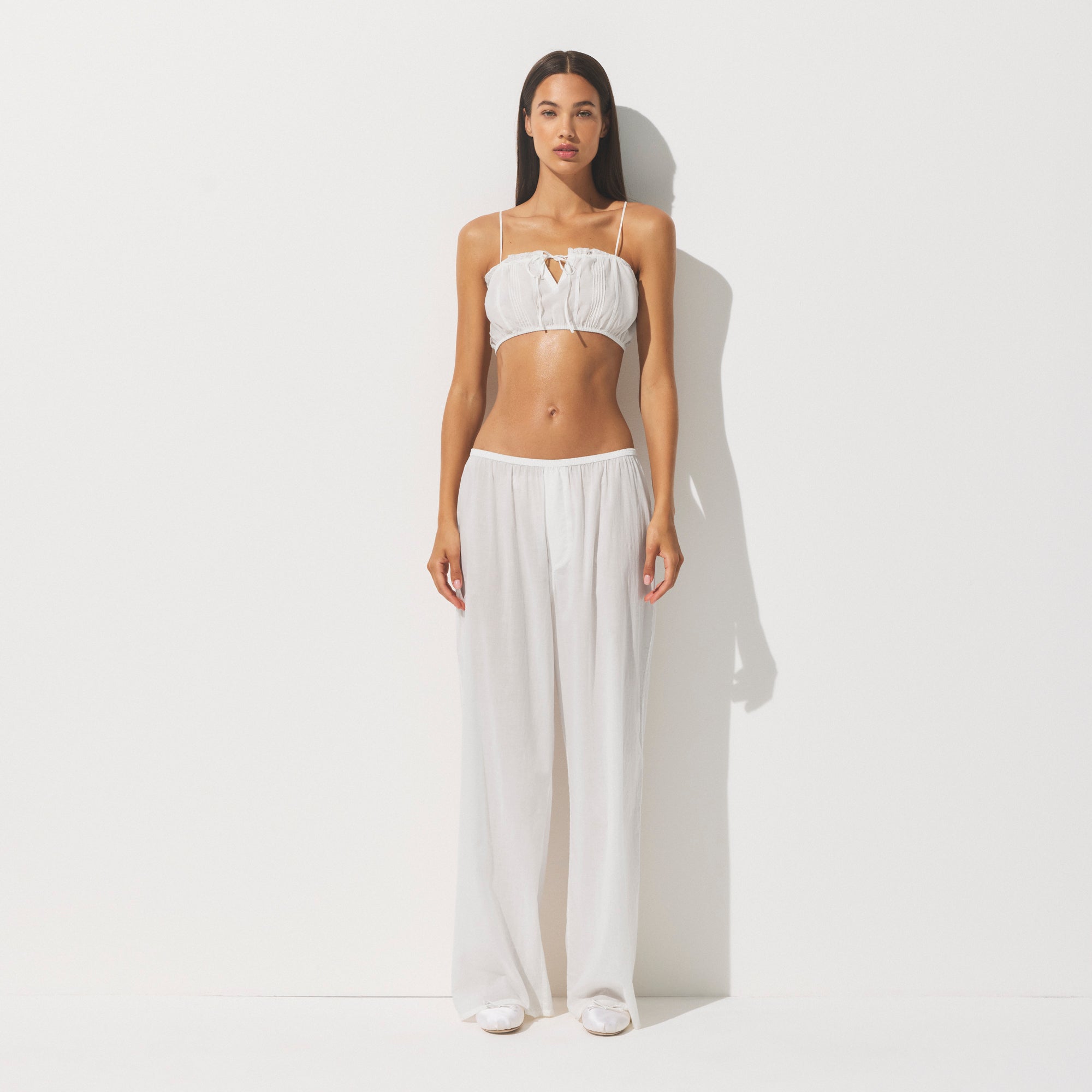COTTON VOILE SUPER CROPPED CAMI | MARBLE