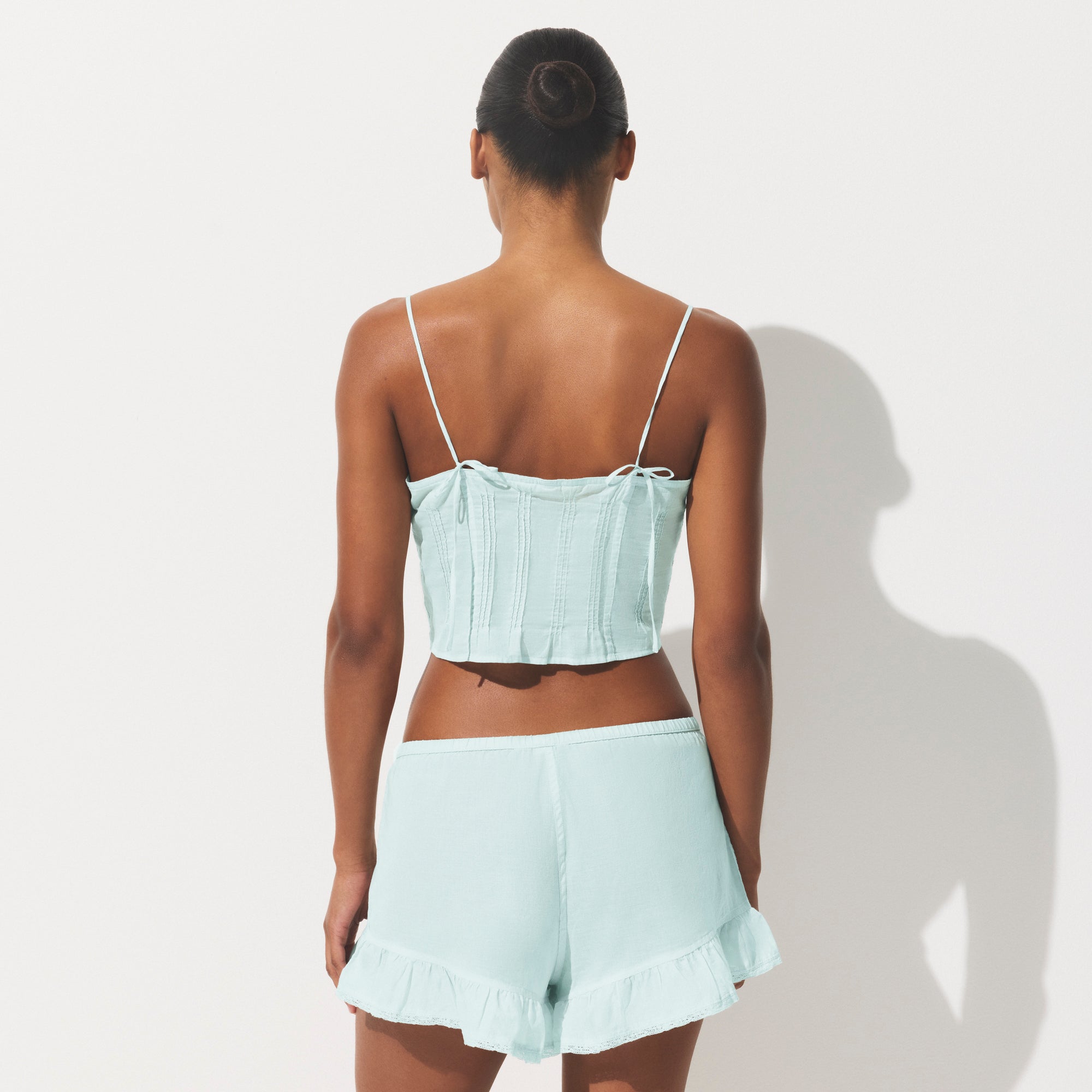 COTTON VOILE CROPPED CAMI | FROST