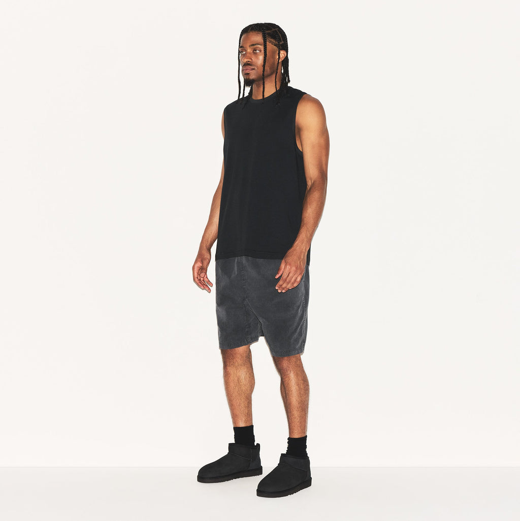 SKIMS COTTON MENS RELAXED SLEEVELESS SHIRT | ONYX