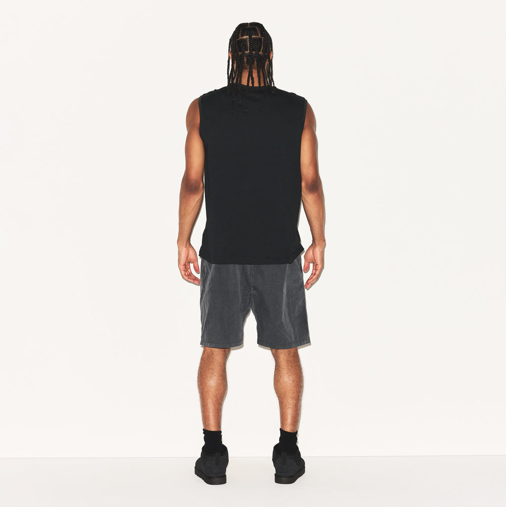 SKIMS COTTON MENS RELAXED SLEEVELESS SHIRT | ONYX