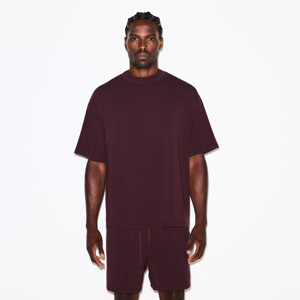 JERSEY LOUNGE MENS BOXY MOCK NECK | CURRANT